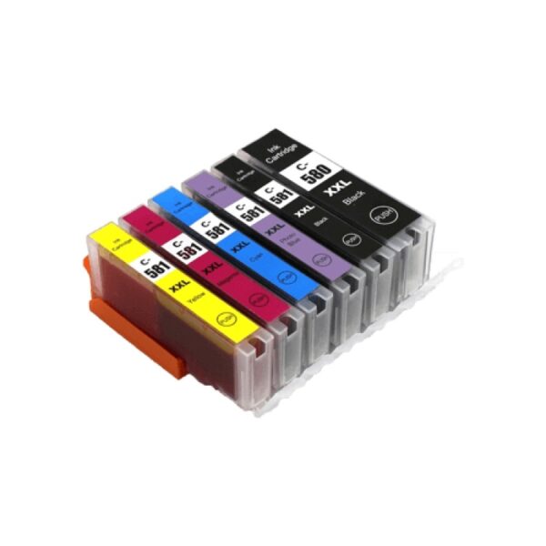 High-Capacity 6-Pack Ink Cartridge Set – Remanufactured (PGI-580XXL & CLI-581XXL Replacements)